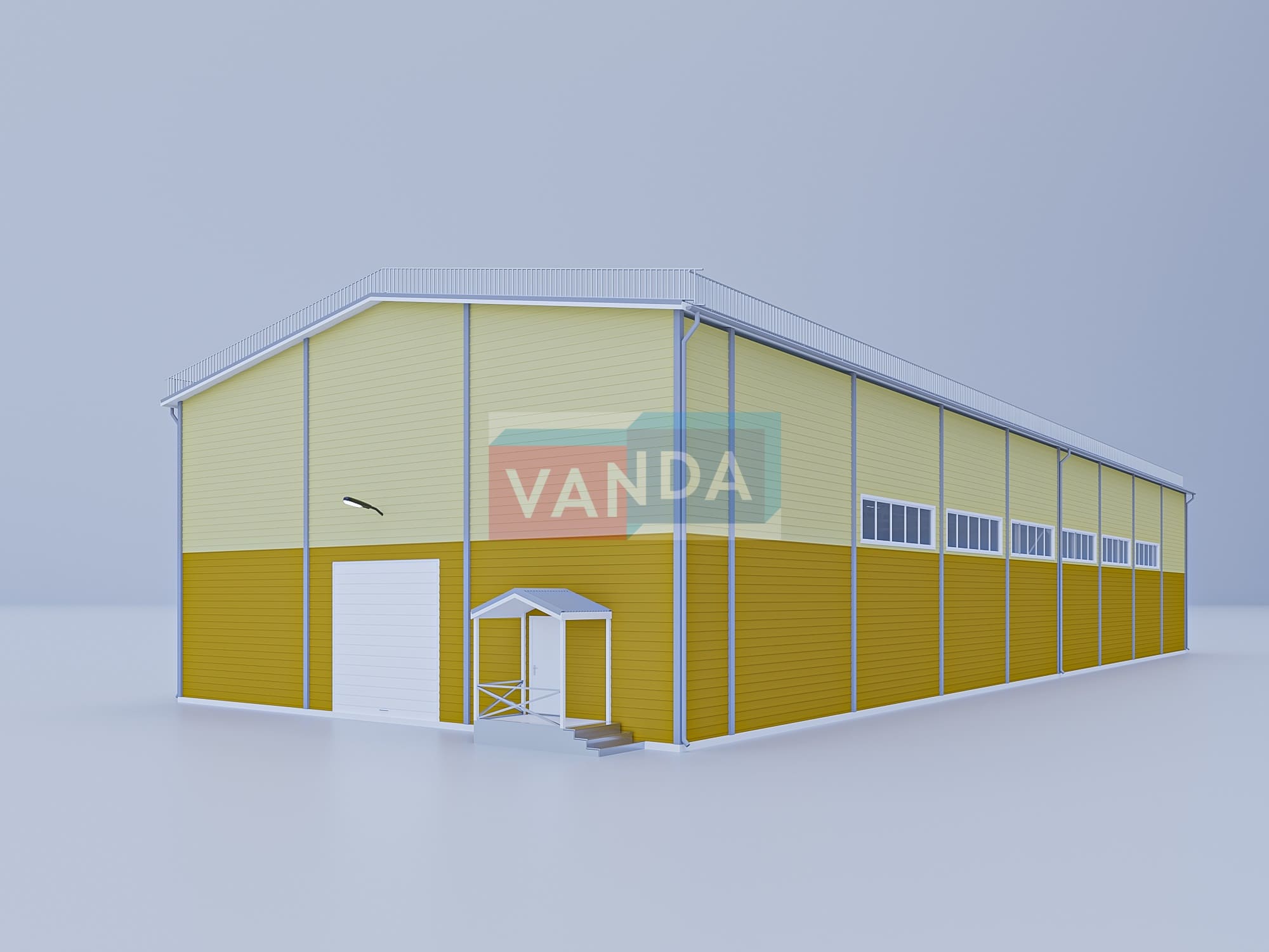 Ангар из сэндвич панелей 50х18